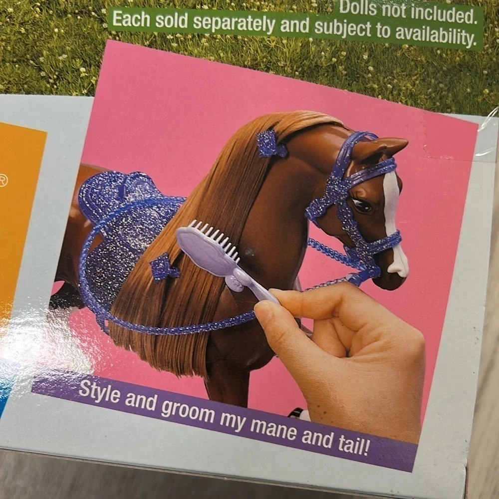 Vintage Y2K NIB Barbie Sparkle Beauties Blue Diamond Horse w/Sparkling Barrettes